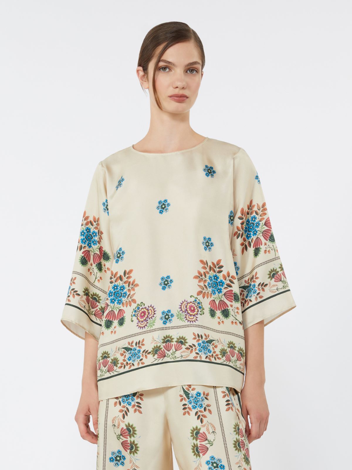 Printed silk twill blouse - IVORY - Weekend - 2