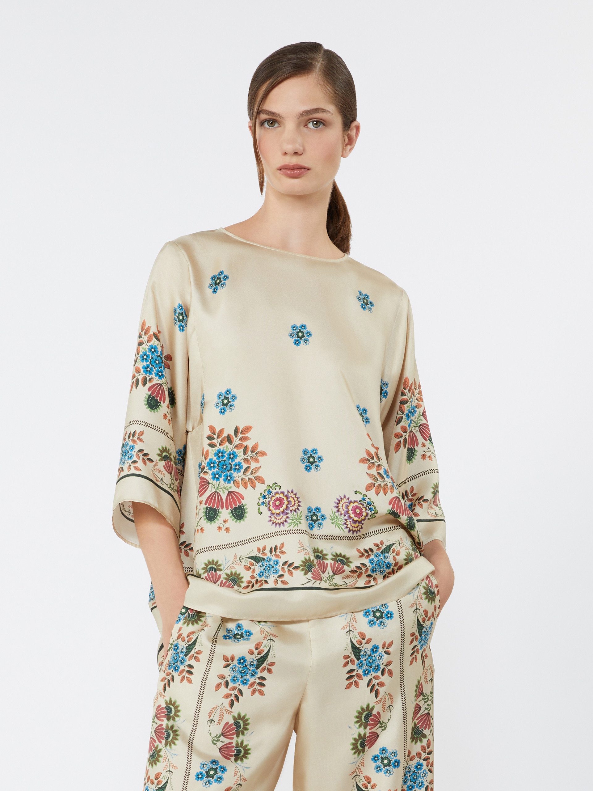Printed silk twill blouse - IVORY - Weekend Max Mara - 4