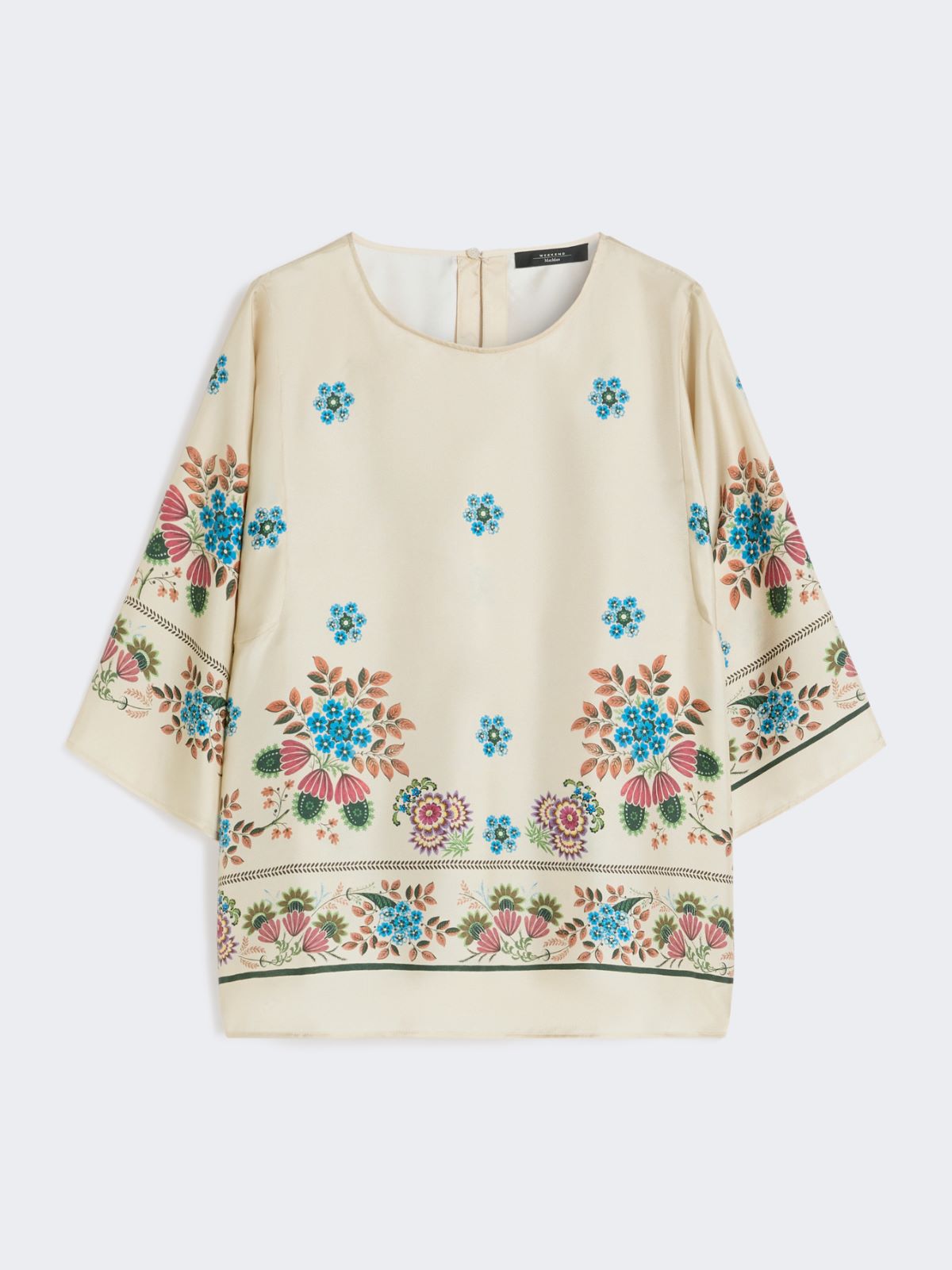 Printed silk twill blouse - IVORY - Weekend - 5