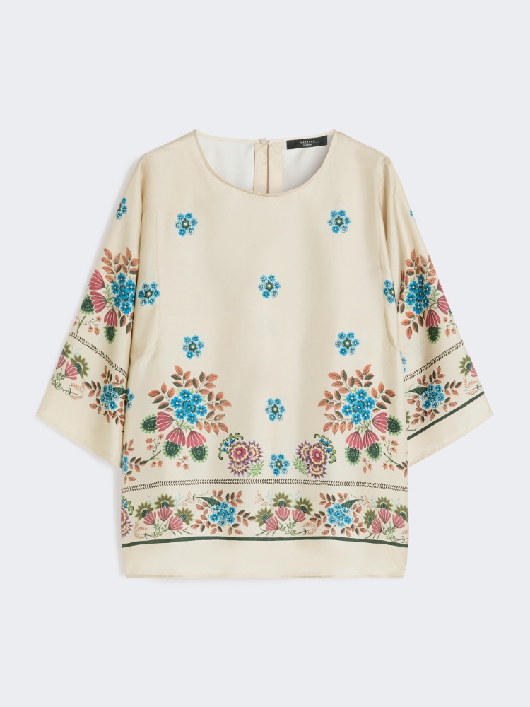 Printed silk twill blouse - IVORY - Weekend - 6