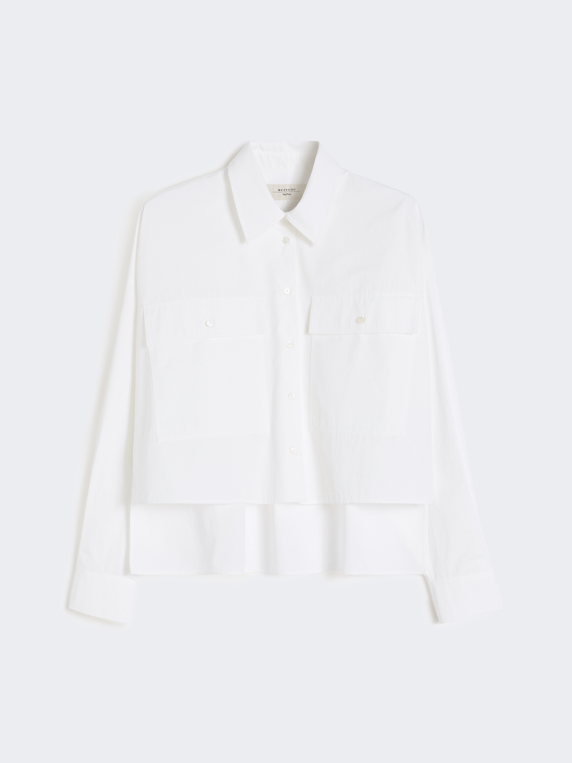 Asymmetrical washed cotton shirt - WHITE - Weekend Max Mara - 5