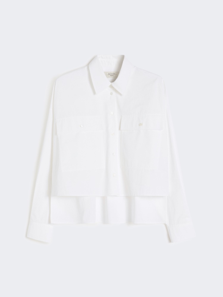 Asymmetrical washed cotton shirt - WHITE - Weekend - 2