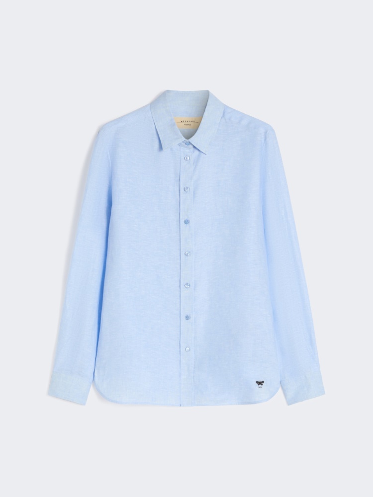 Linen fabric shirt - SKY BLUE - Weekend
