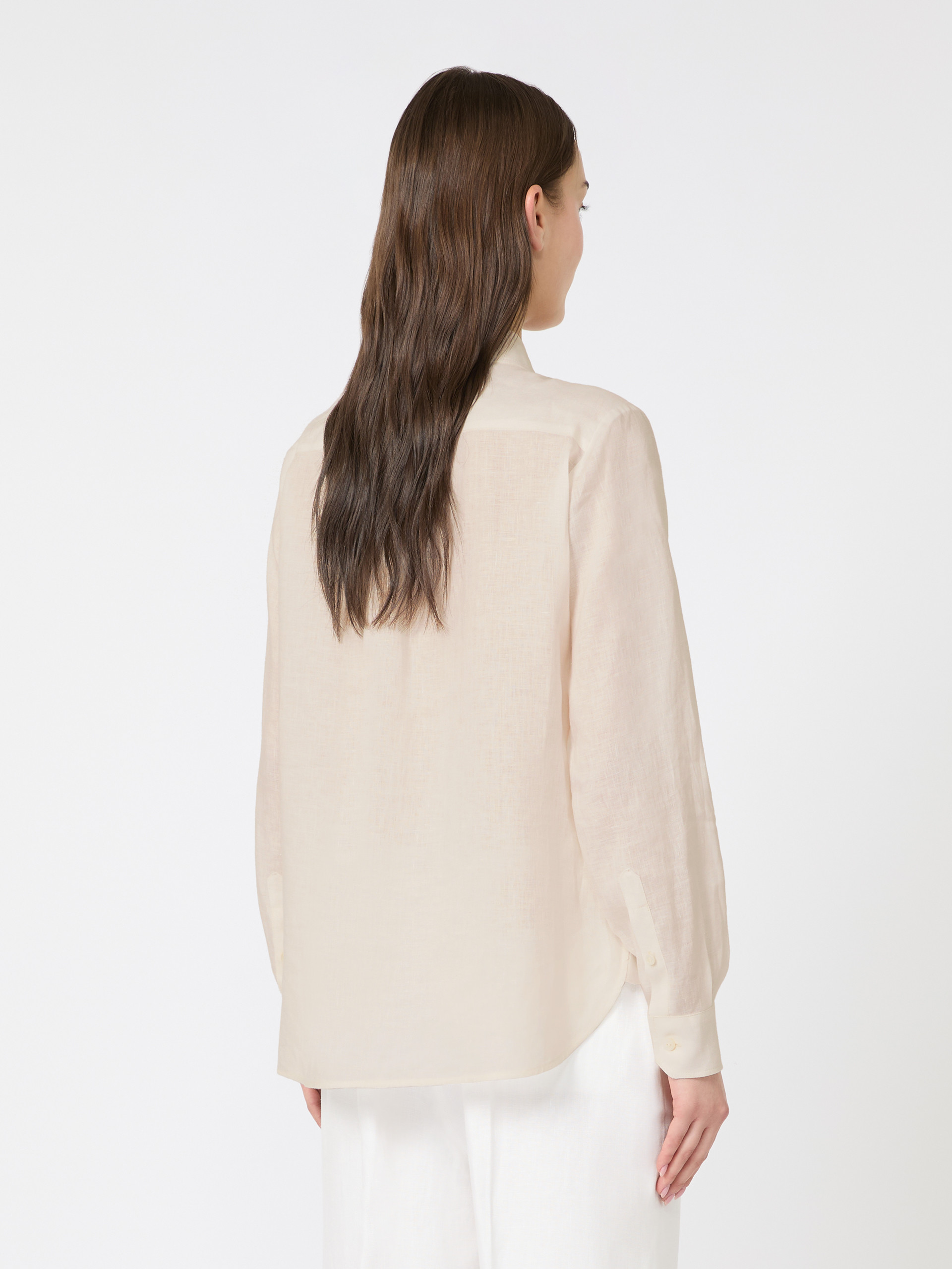 Linen fabric shirt - ECRU - Weekend Max Mara - 3