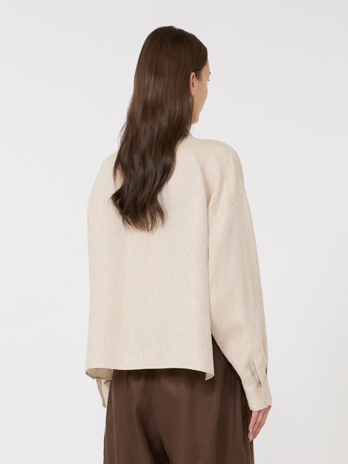 Linen fabric shirt - ECRU - Weekend - 3