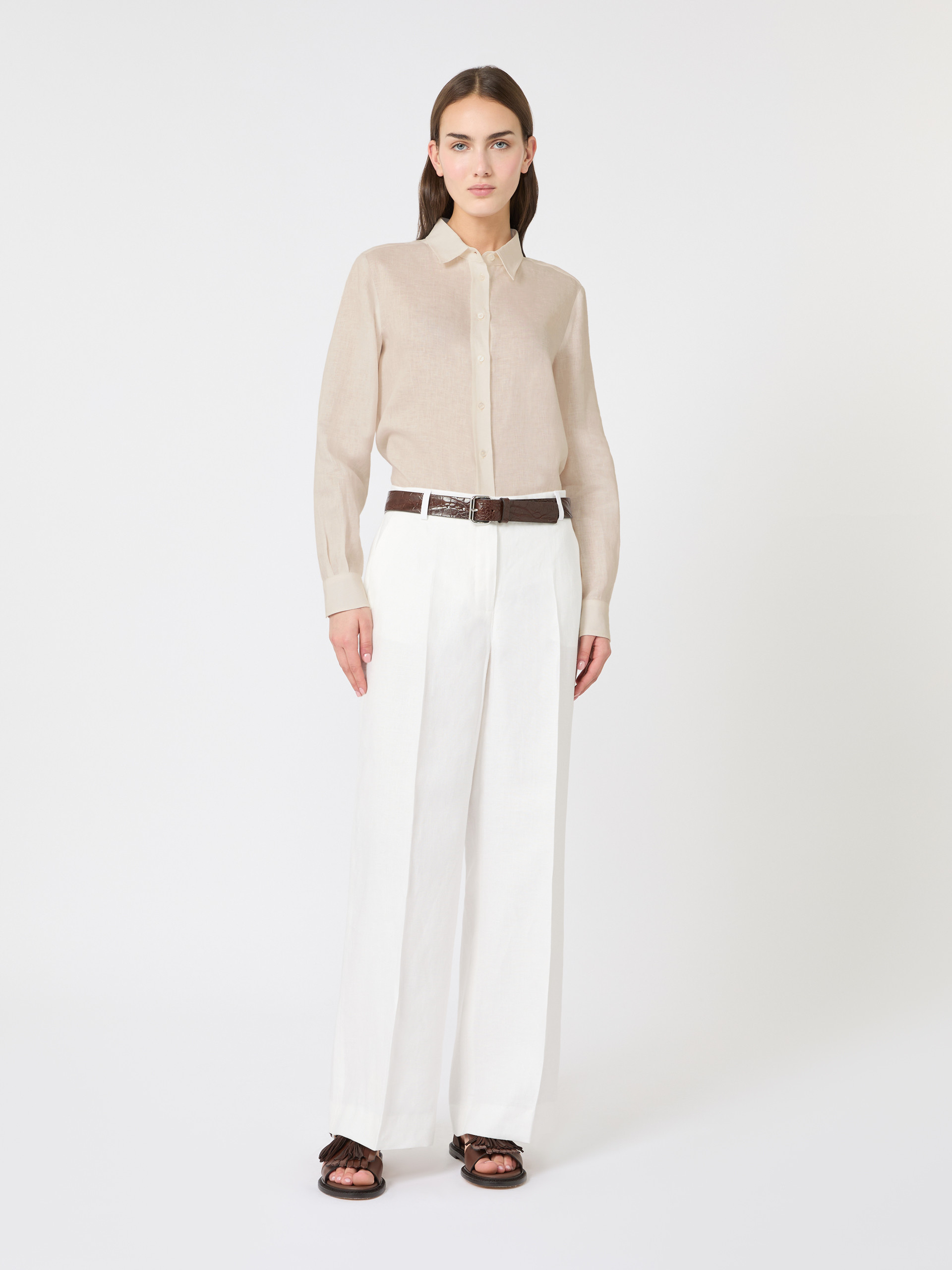 Linen fabric shirt - ECRU - Weekend Max Mara
