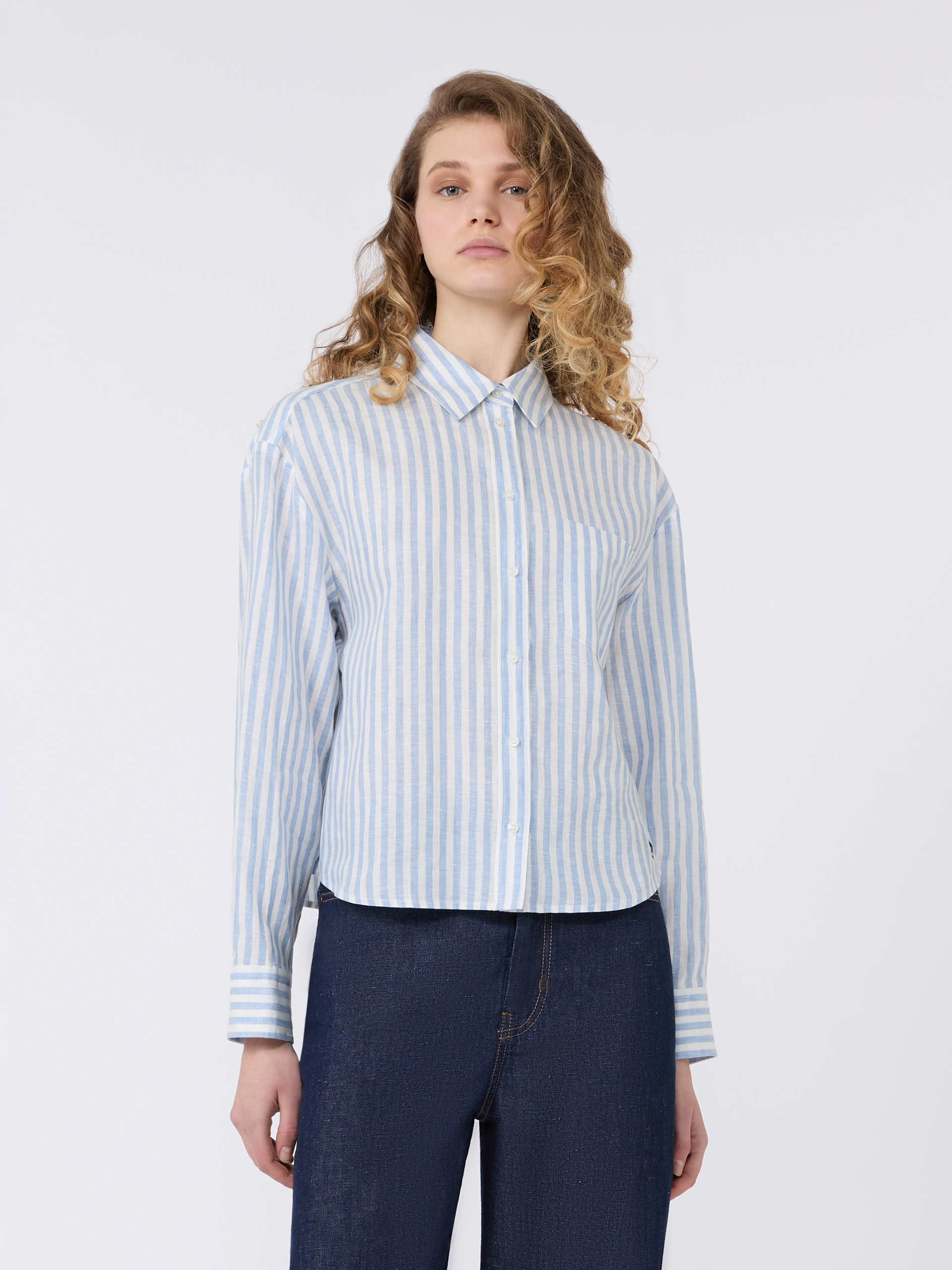 Linen canvas boxy shirt - LIGHT BLUE - Weekend Max Mara - 2