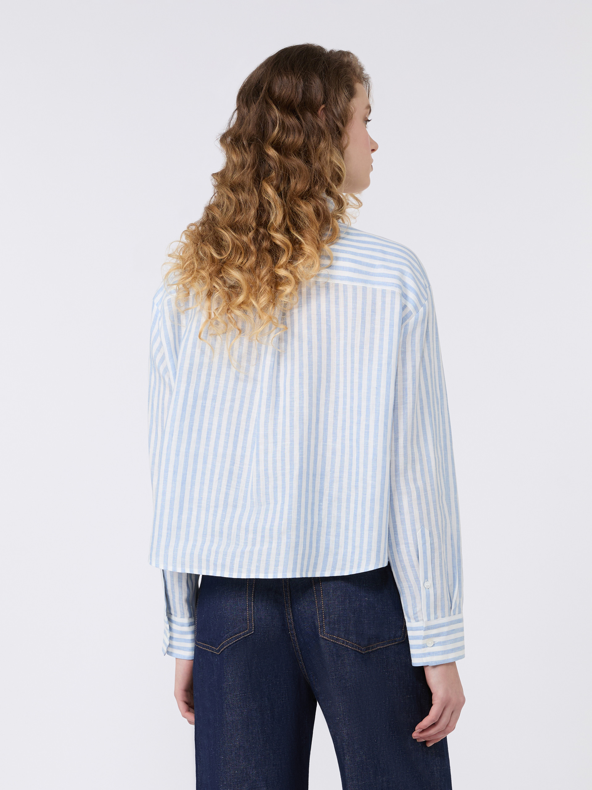 Linen canvas boxy shirt - LIGHT BLUE - Weekend Max Mara - 3