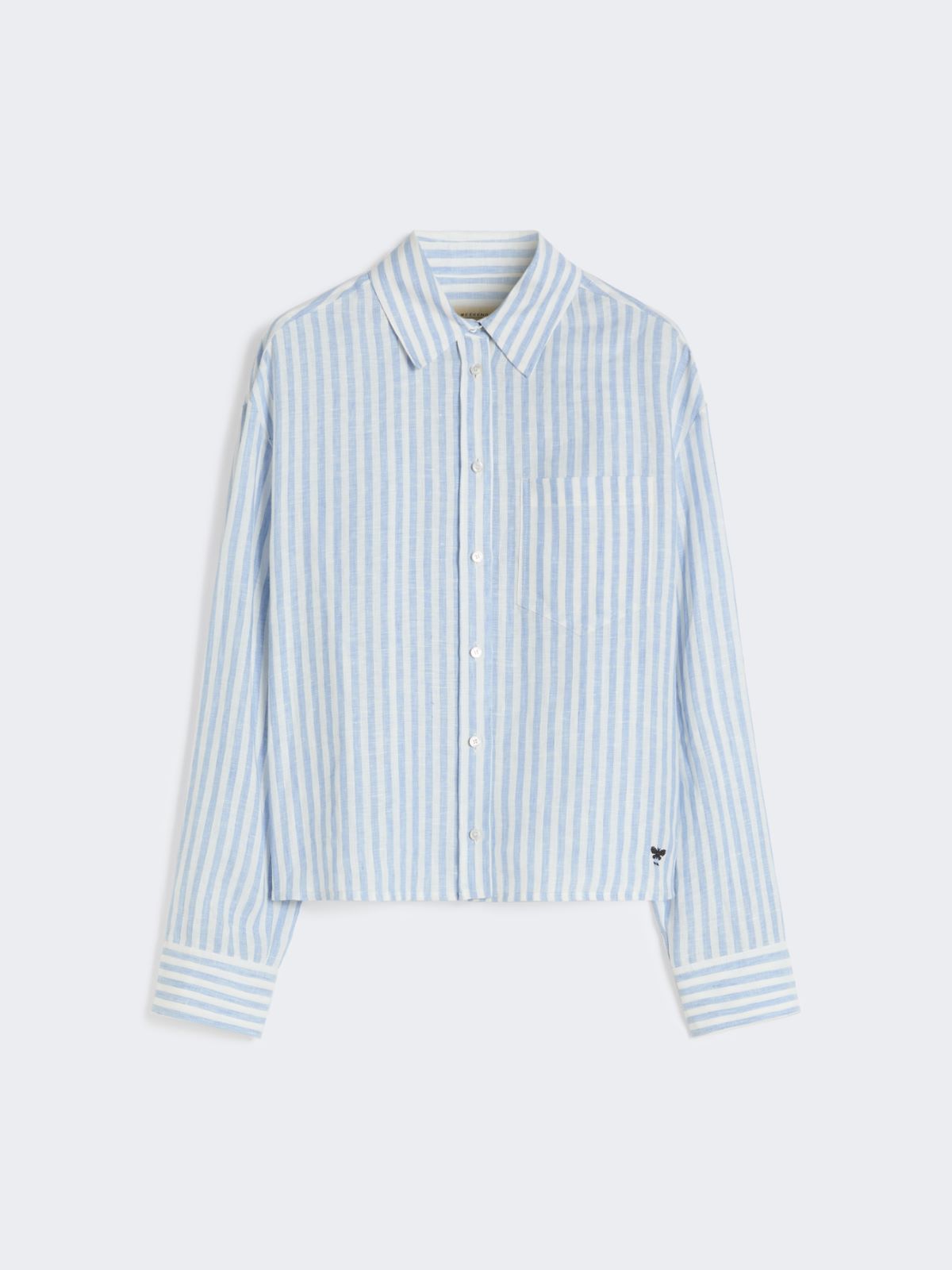 Linen canvas boxy shirt - LIGHT BLUE - Weekend - 5