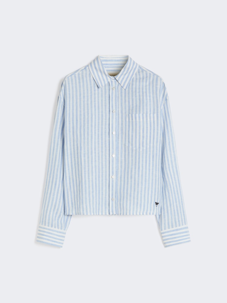 Linen canvas boxy shirt - LIGHT BLUE - Weekend - 6
