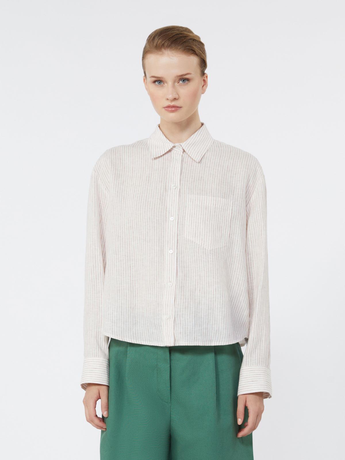 Linen canvas boxy shirt - Weekend Max Mara - 2
