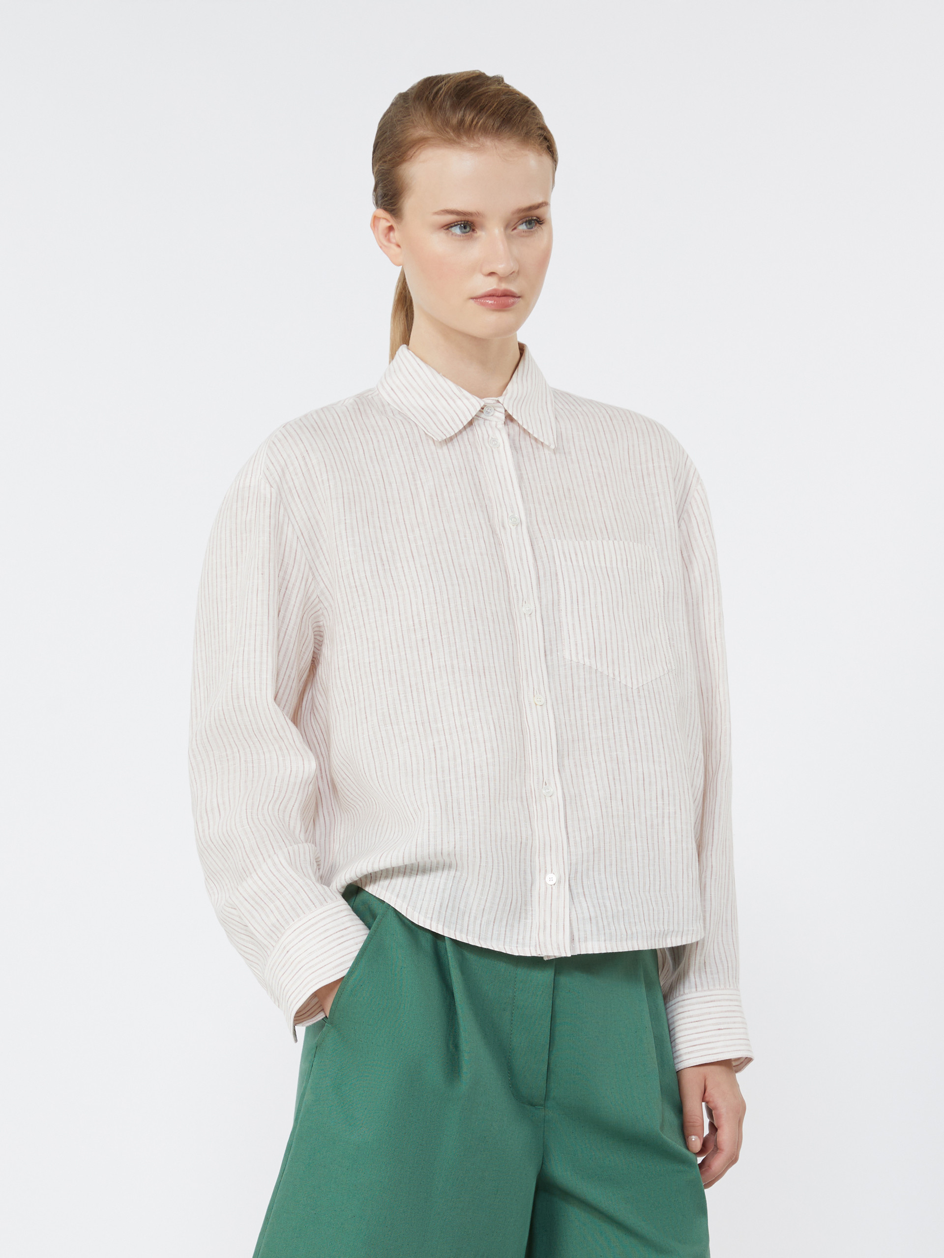 Linen canvas boxy shirt - Weekend Max Mara - 4
