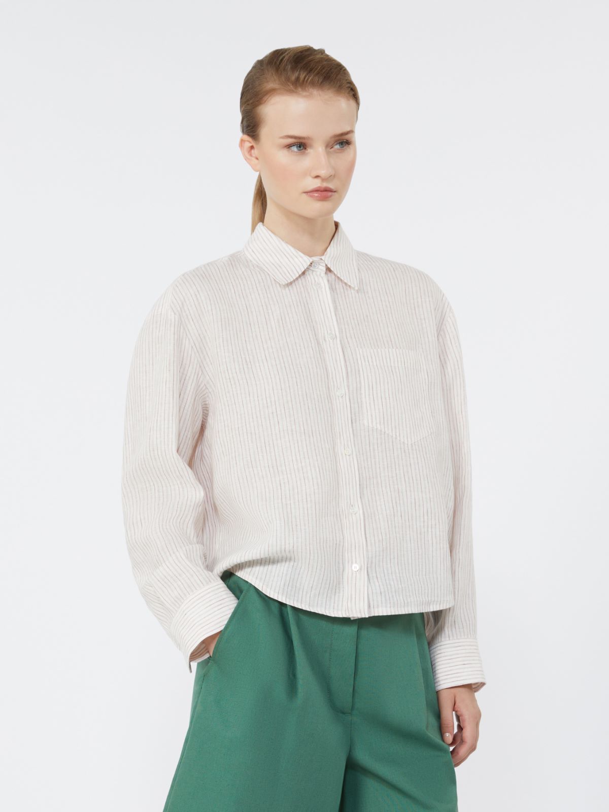 Linen canvas boxy shirt - Weekend Max Mara - 4