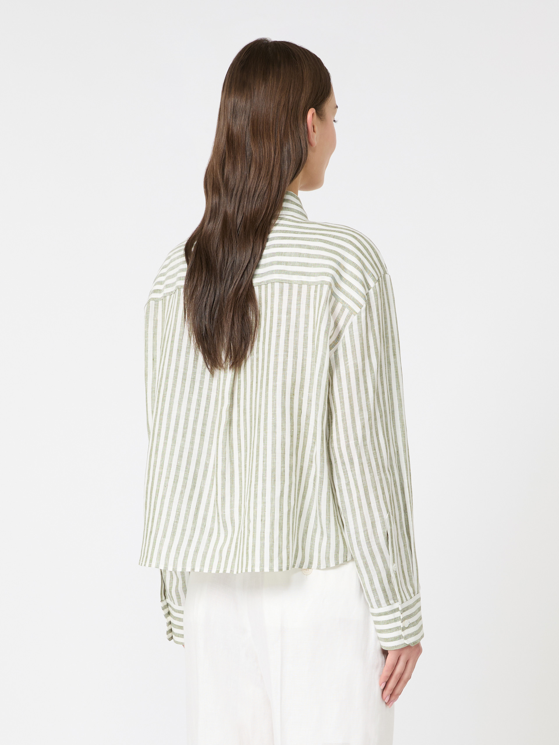 Linen canvas boxy shirt - KAKI - Weekend Max Mara - 3