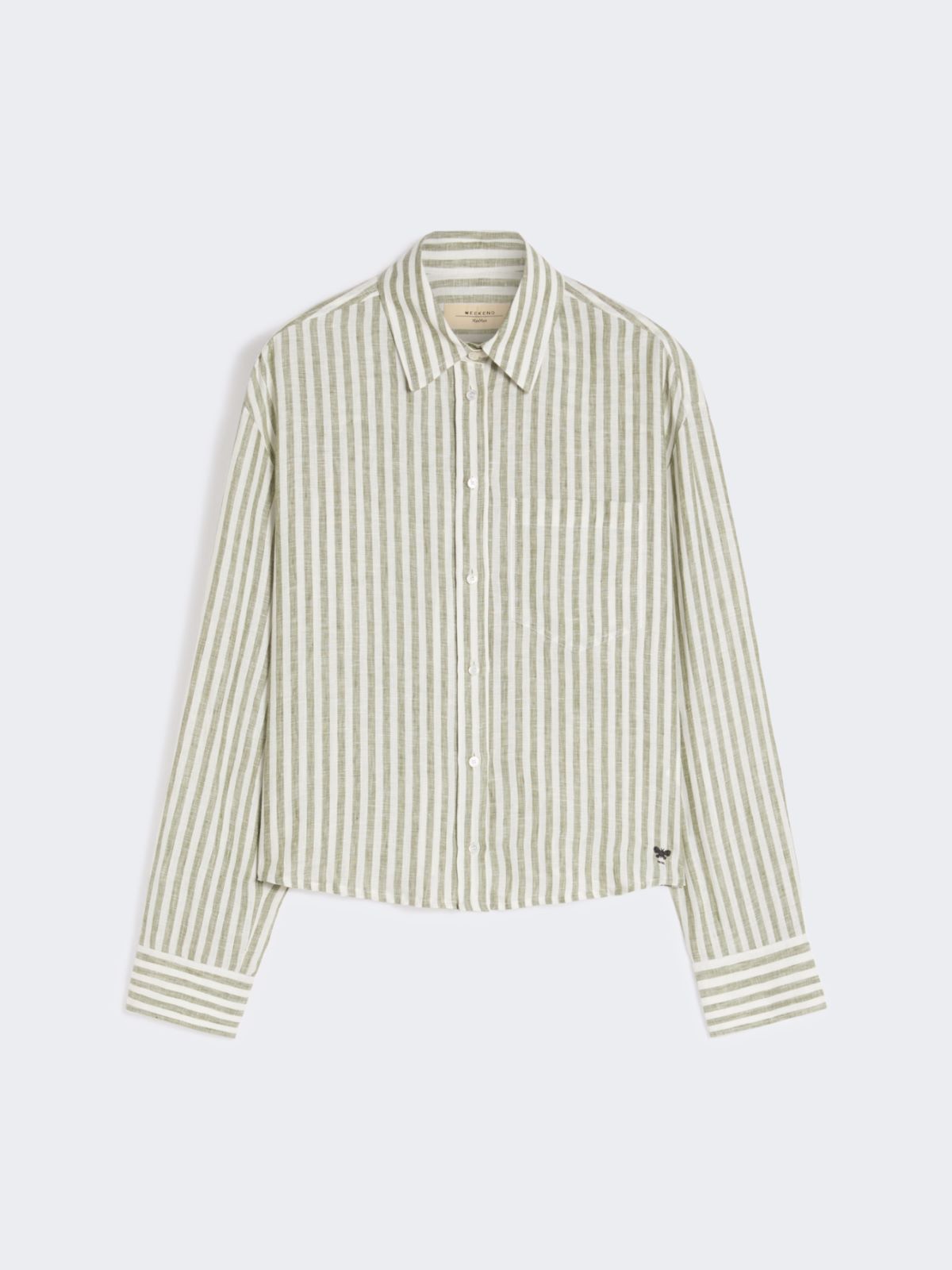 Camicia boxy in tela di lino - VERDE KAKI - Weekend - 5