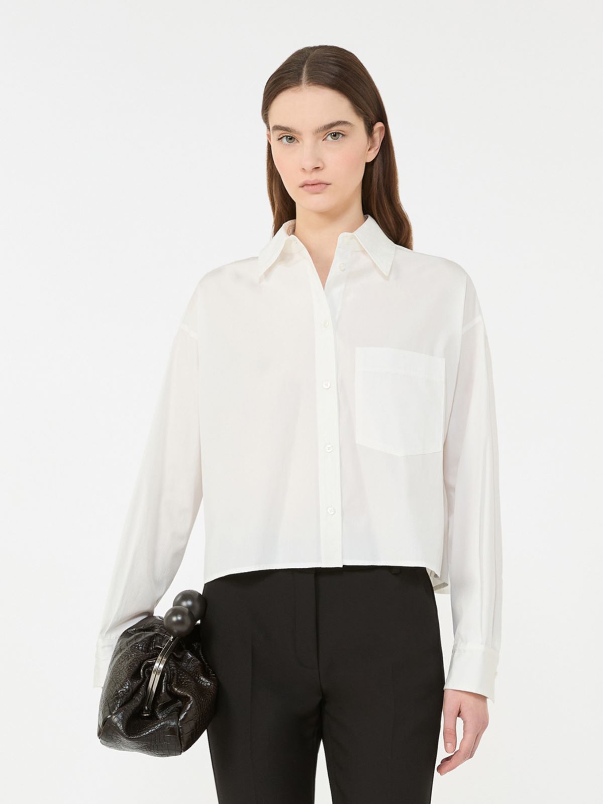 Cotton poplin shirt - OPTICAL WHITE - Weekend - 4