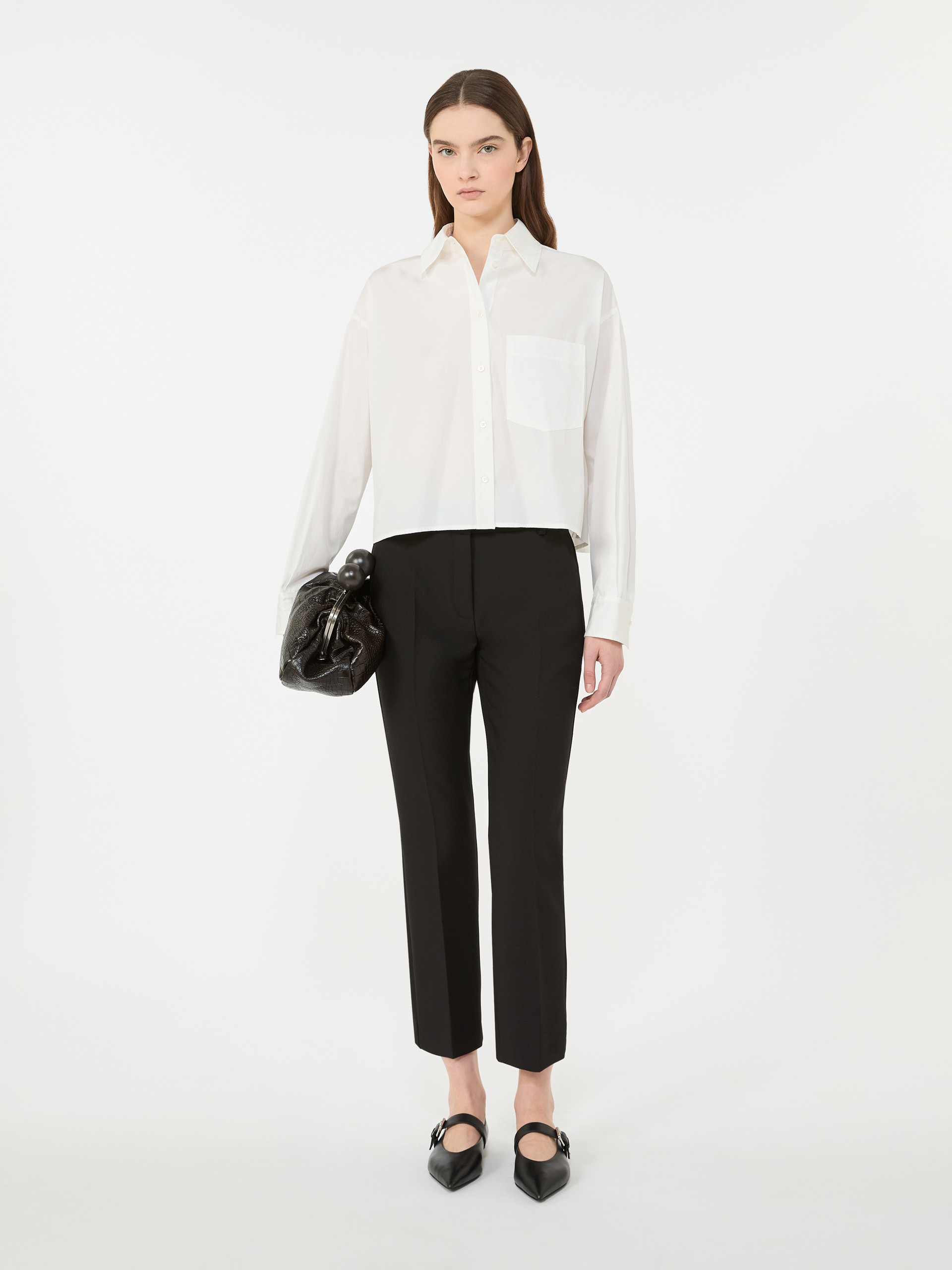 Cotton poplin shirt - OPTICAL WHITE - Weekend Max Mara