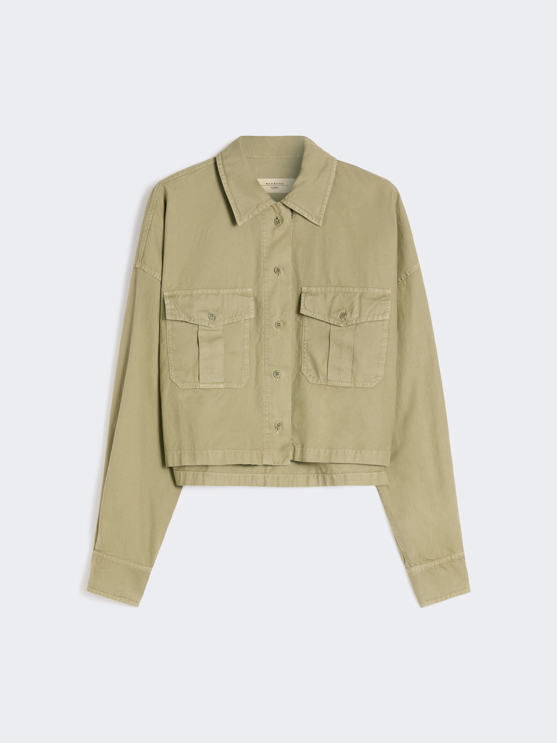 Boxy cotton Panama shirt - OLIVE GREEN - Weekend Max Mara - 5