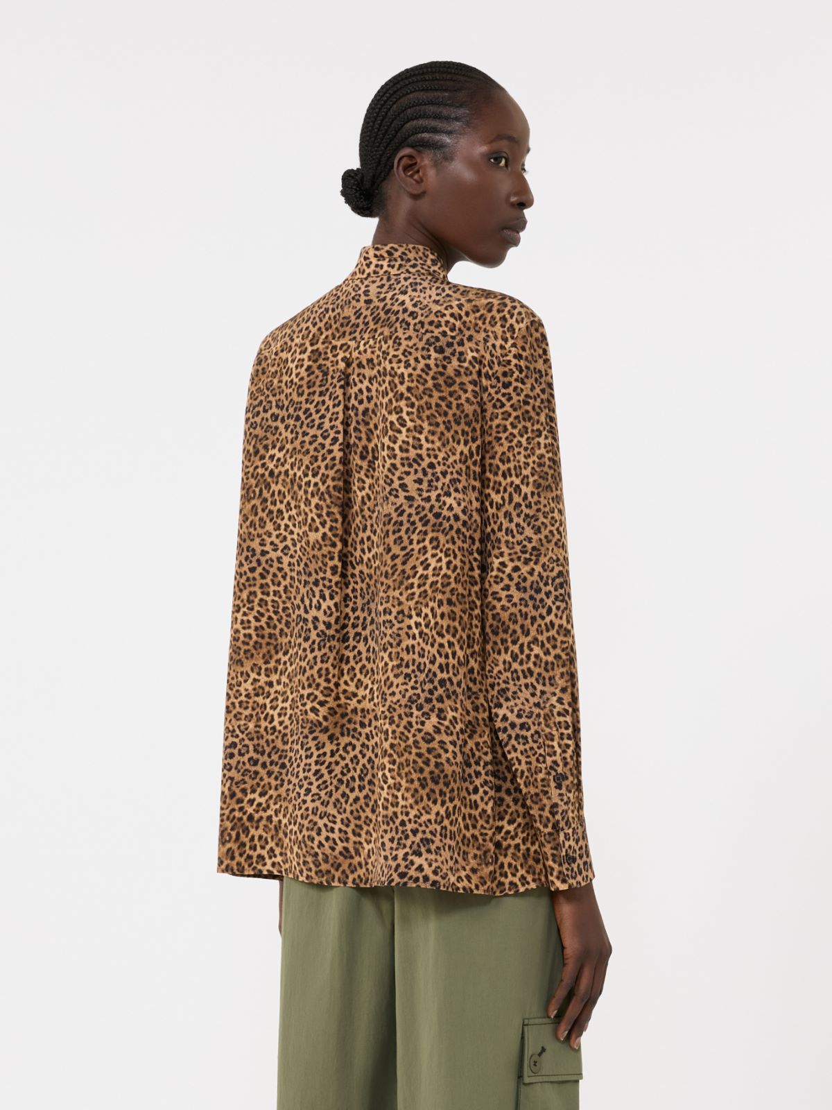 Printed silk pocket shirt - CAMEL - Weekend - 3