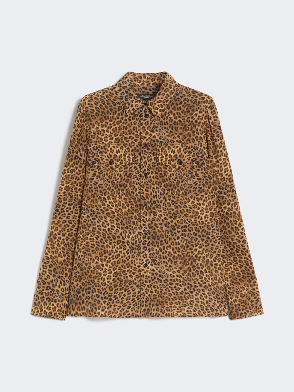 Printed silk pocket shirt - CAMEL - Weekend - 5