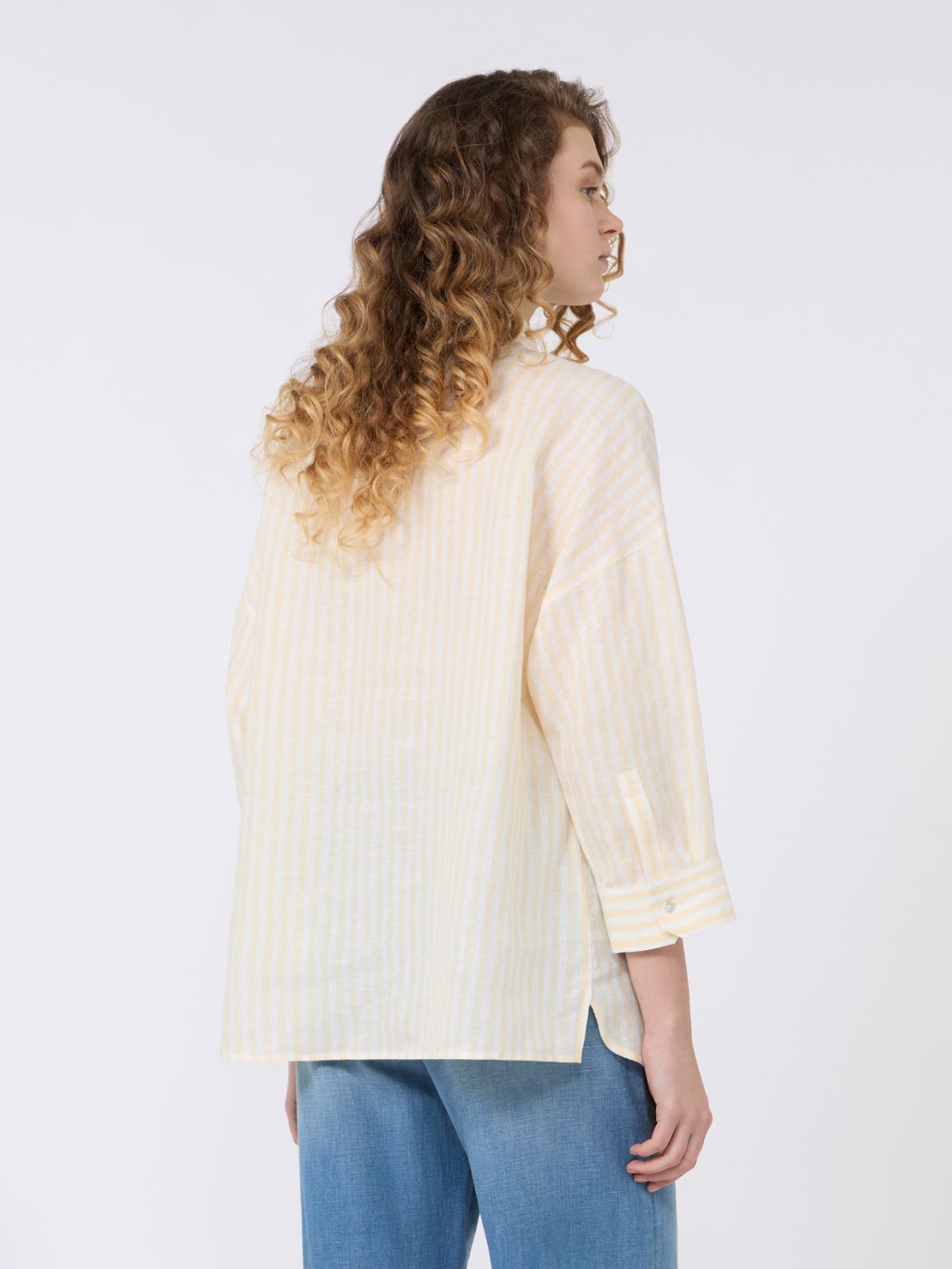 Striped linen canvas shirt - LIGHT YELLOW - Weekend - 3