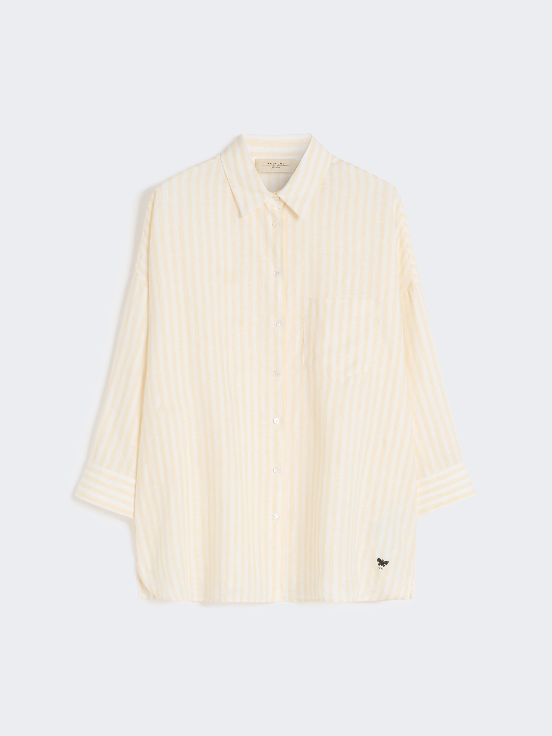 Striped linen canvas shirt - LIGHT YELLOW - Weekend Max Mara - 5