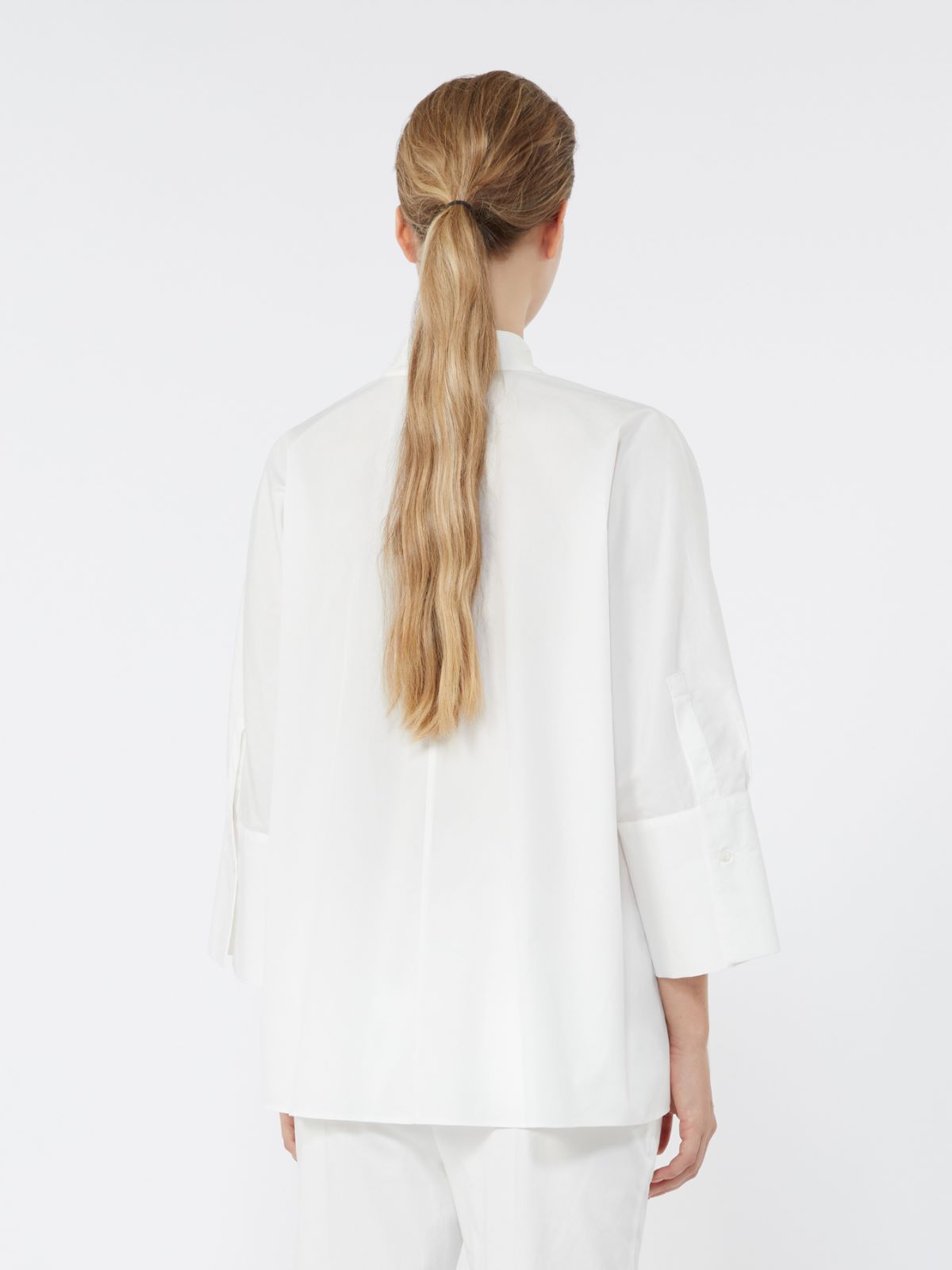 Cotton poplin oversize shirt - WHITE - Weekend - 3