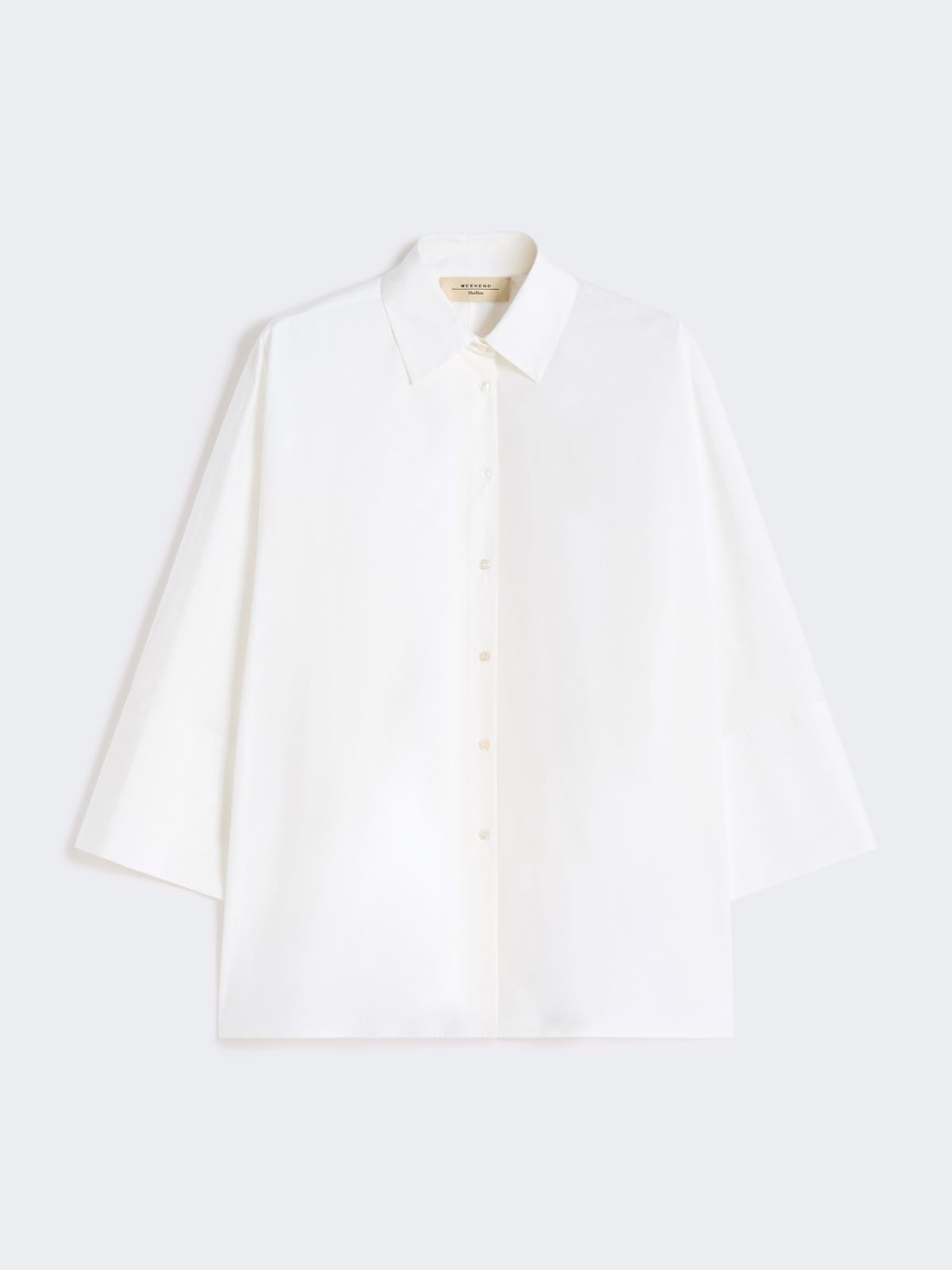 Cotton poplin oversize shirt - WHITE - Weekend - 5