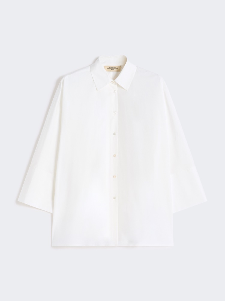 Cotton poplin oversize shirt - WHITE - Weekend - 2