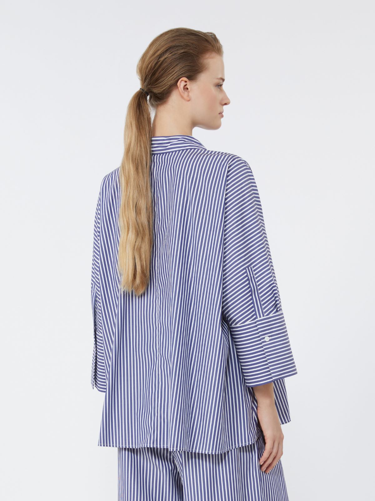 Cotton poplin oversize shirt - NAVY - Weekend - 3