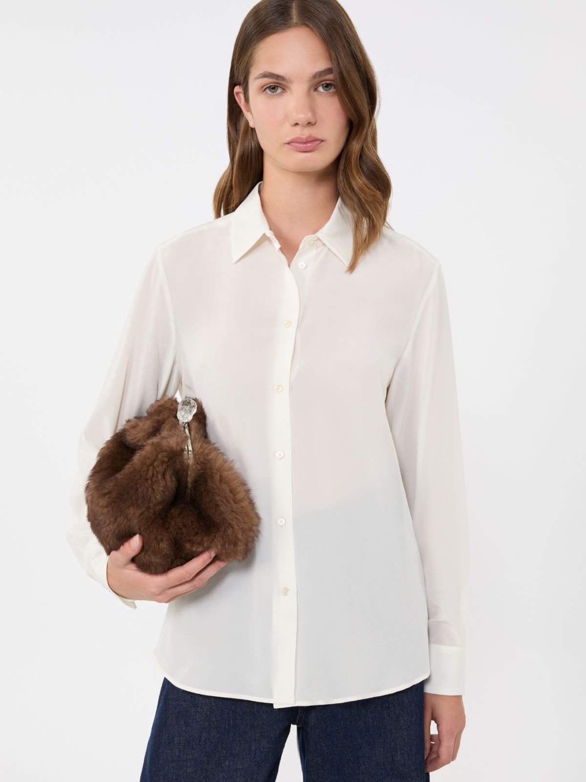 Silk crepe de chine shirt - IVORY - Weekend - 4