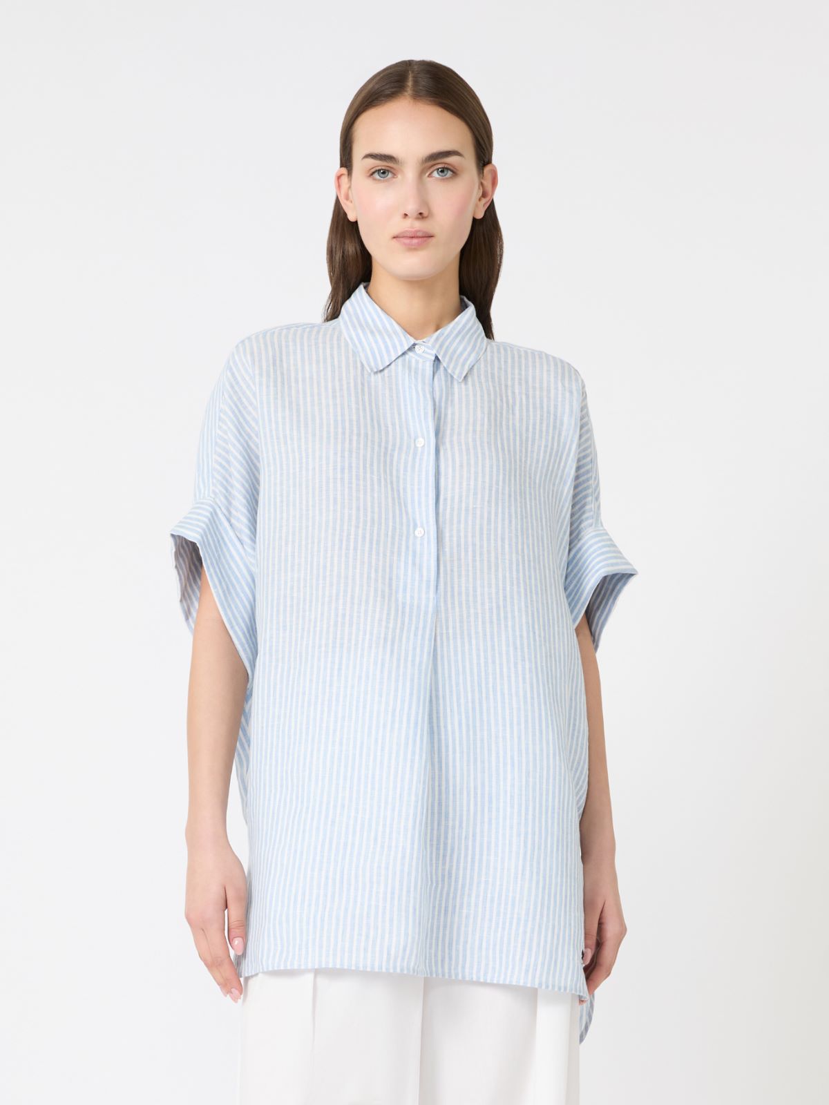 Printed linen canvas shirt - LIGHT BLUE - Weekend - 2