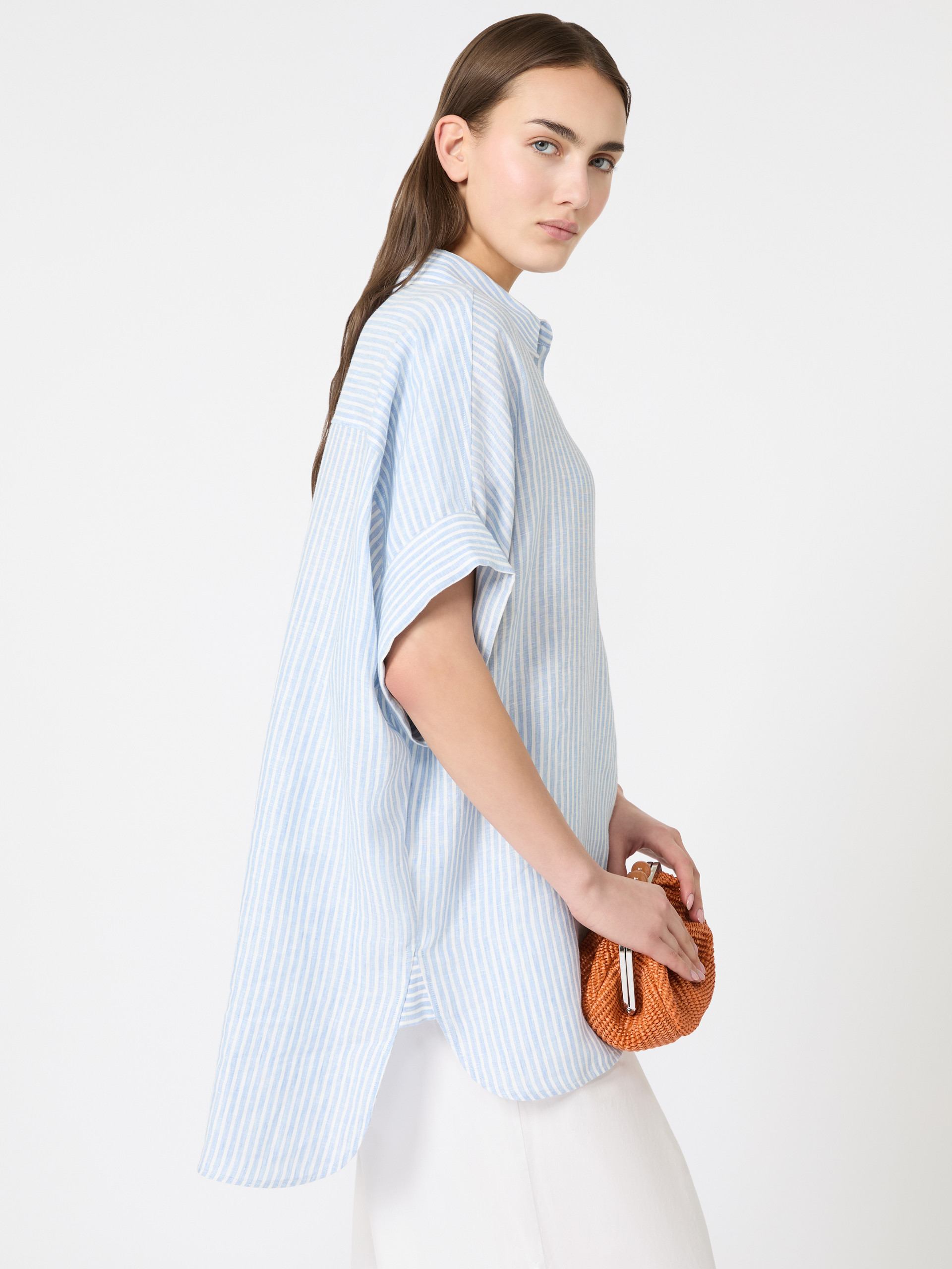 Printed linen canvas shirt - LIGHT BLUE - Weekend Max Mara - 4