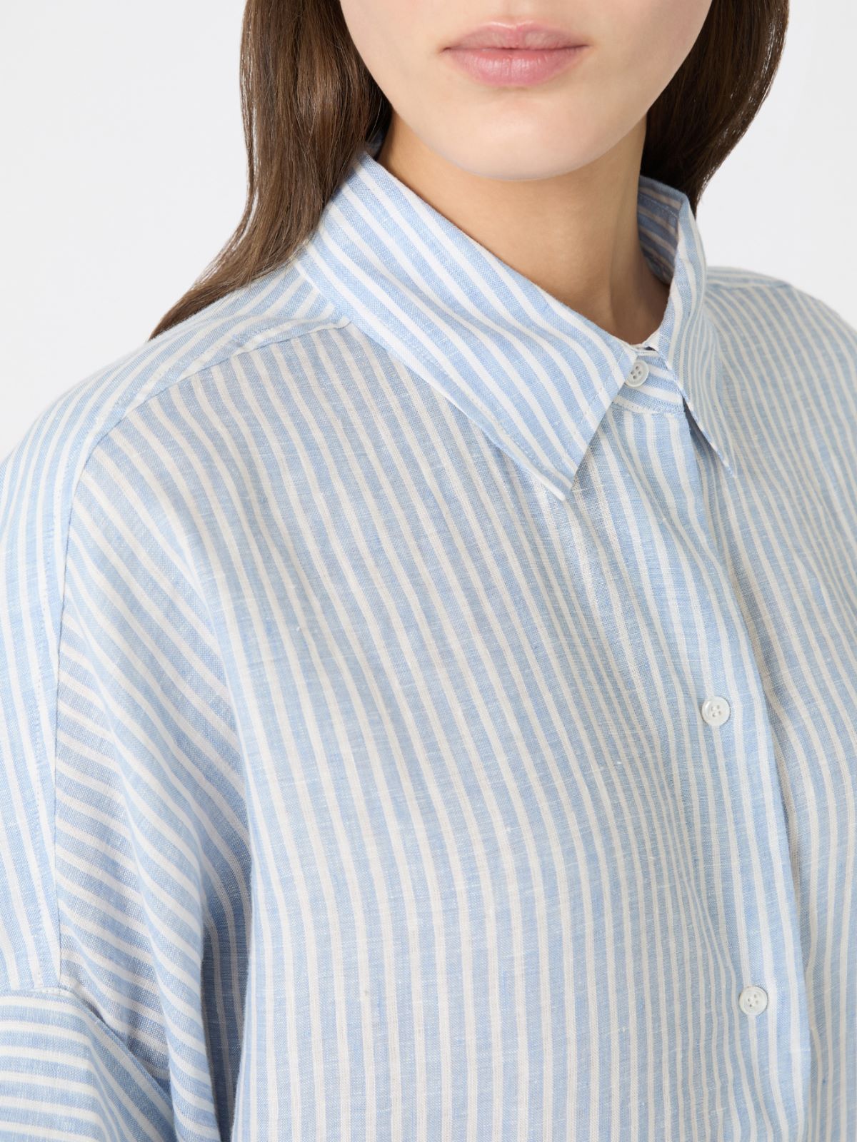 Printed linen canvas shirt - LIGHT BLUE - Weekend - 5