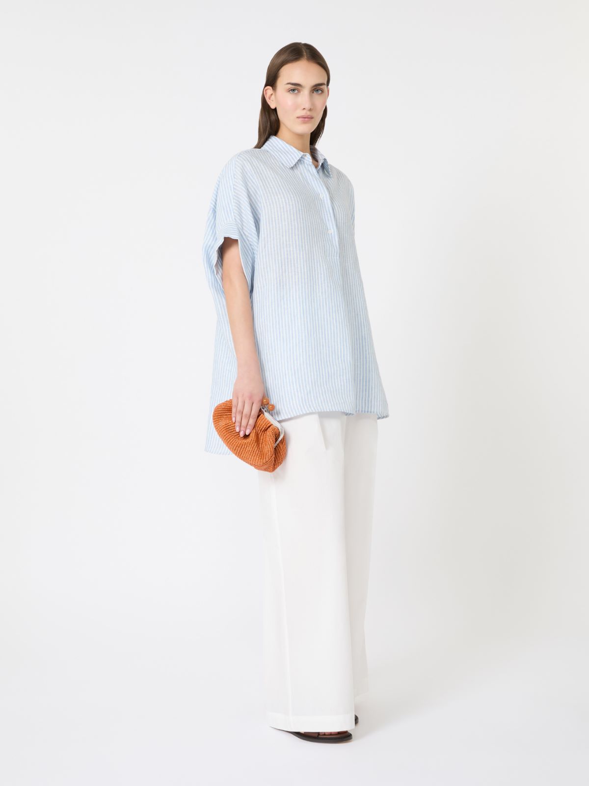 Printed linen canvas shirt - LIGHT BLUE - Weekend