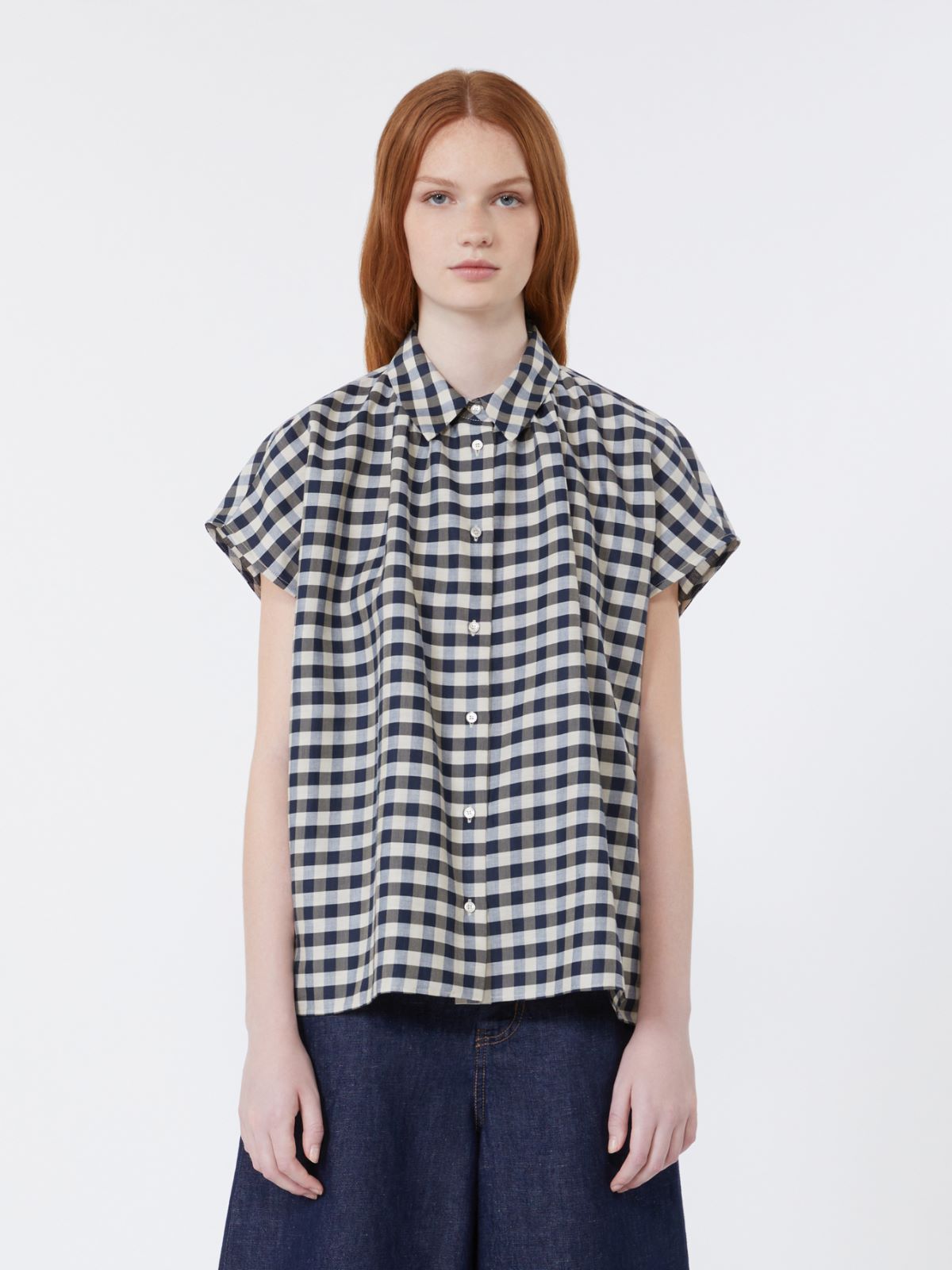 Cotton and ramie batavia shirt - NAVY - Weekend - 2