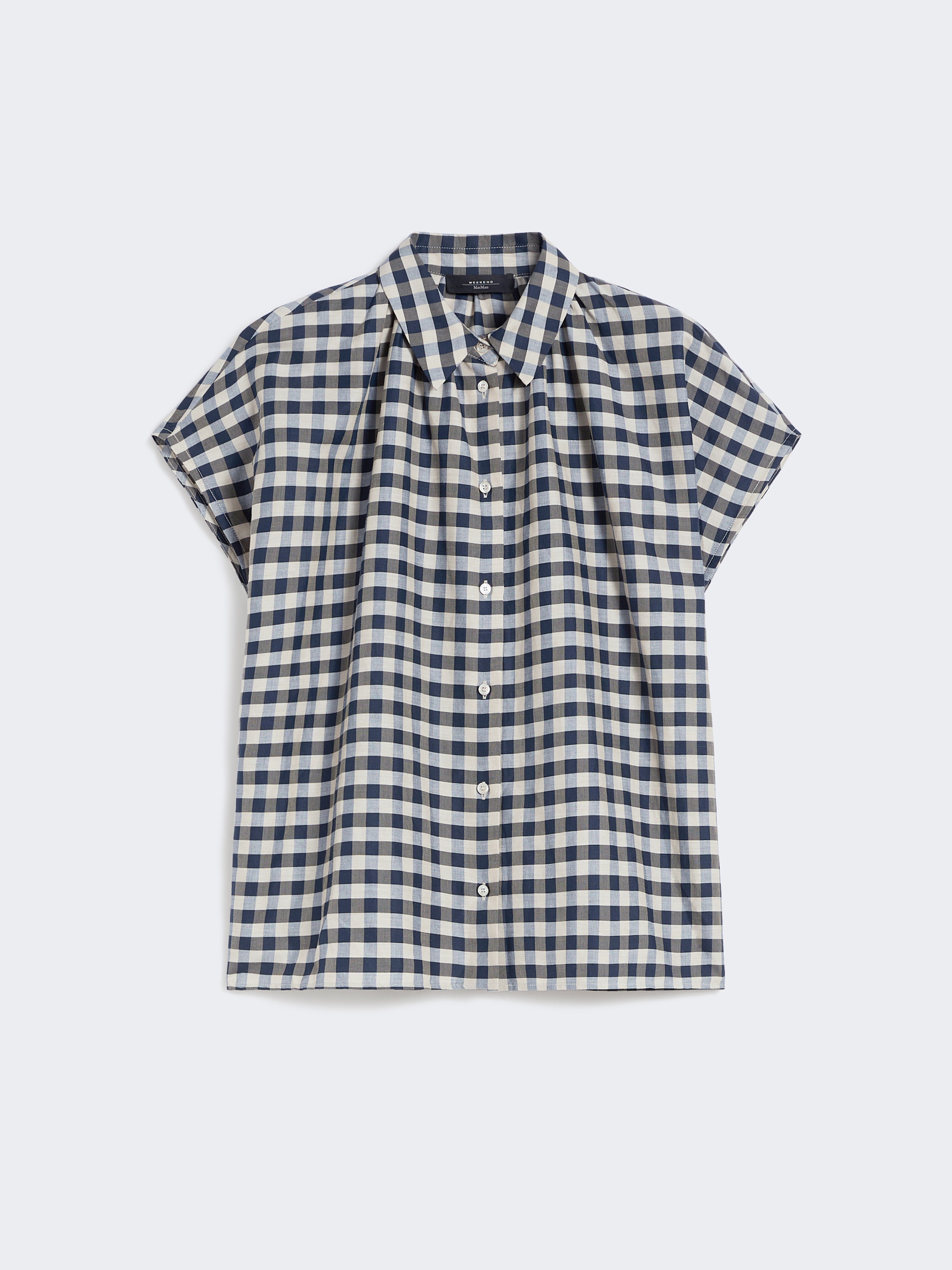 Cotton and ramie batavia shirt - NAVY - Weekend Max Mara - 6