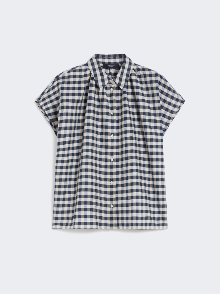 Cotton and ramie batavia shirt - NAVY - Weekend - 2