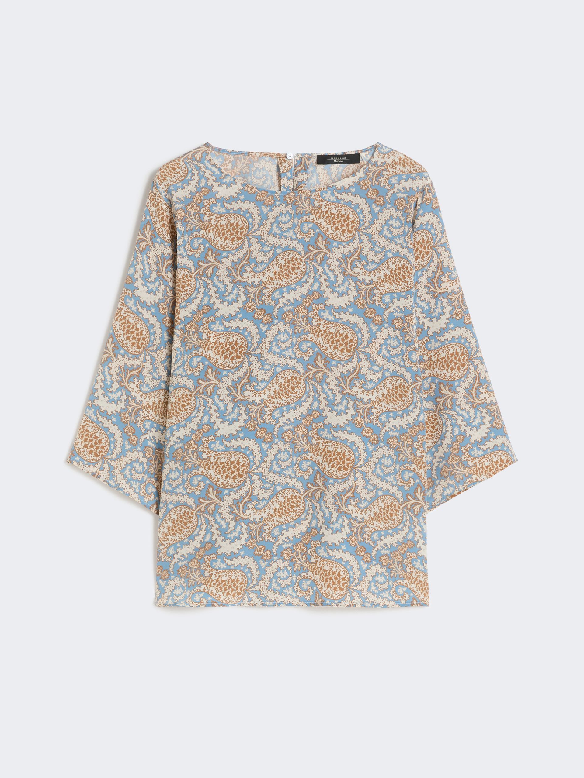 Printed silk crêpe de Chine blouse - LIGHT BLUE - Weekend Max Mara - 5
