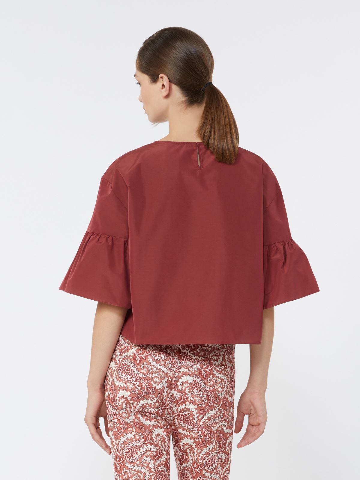 Cotton taffeta cropped blouse - CHERRY - Weekend - 3