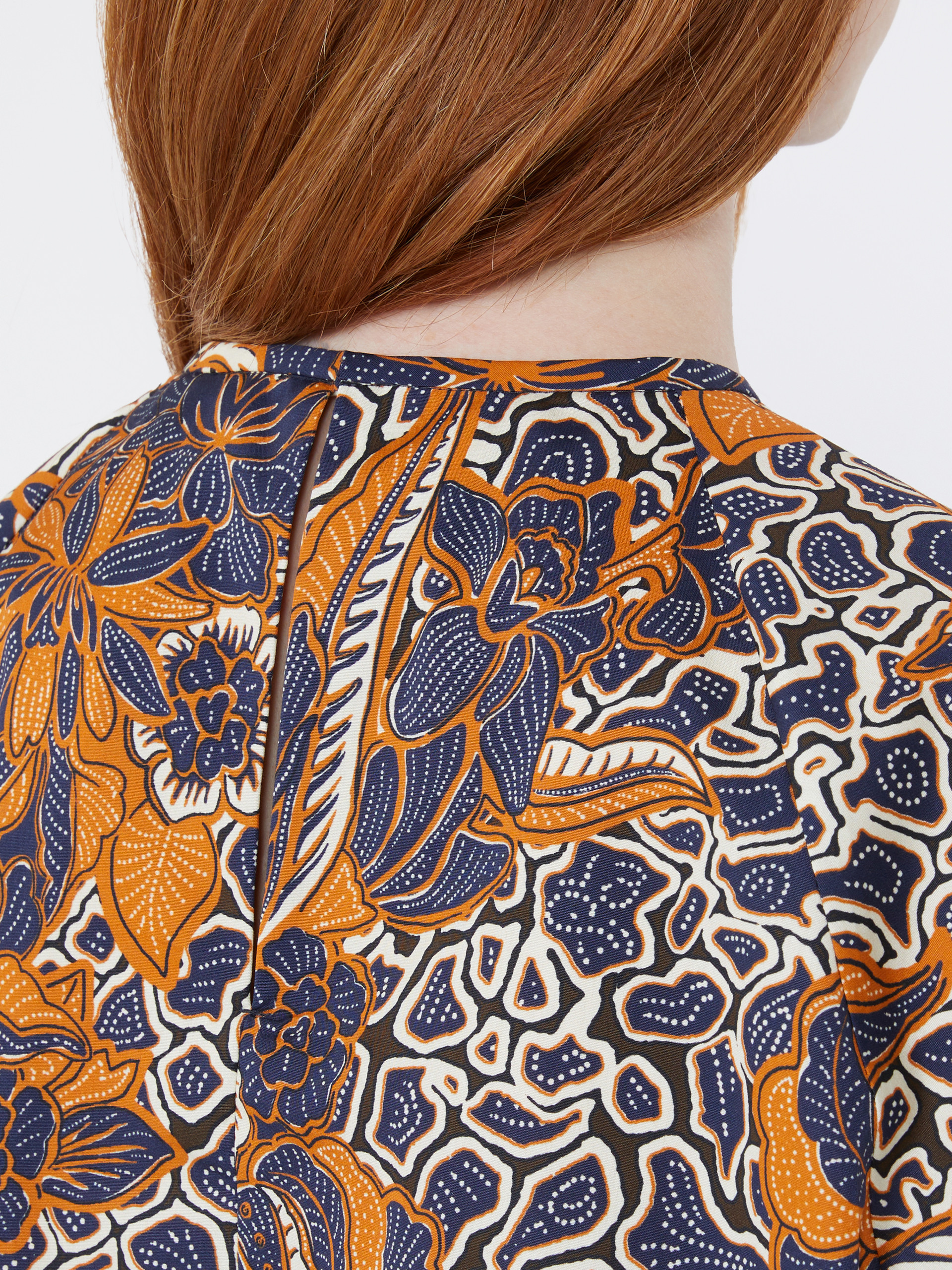 Printed cotton poplin blouse - NAVY - Weekend Max Mara - 6