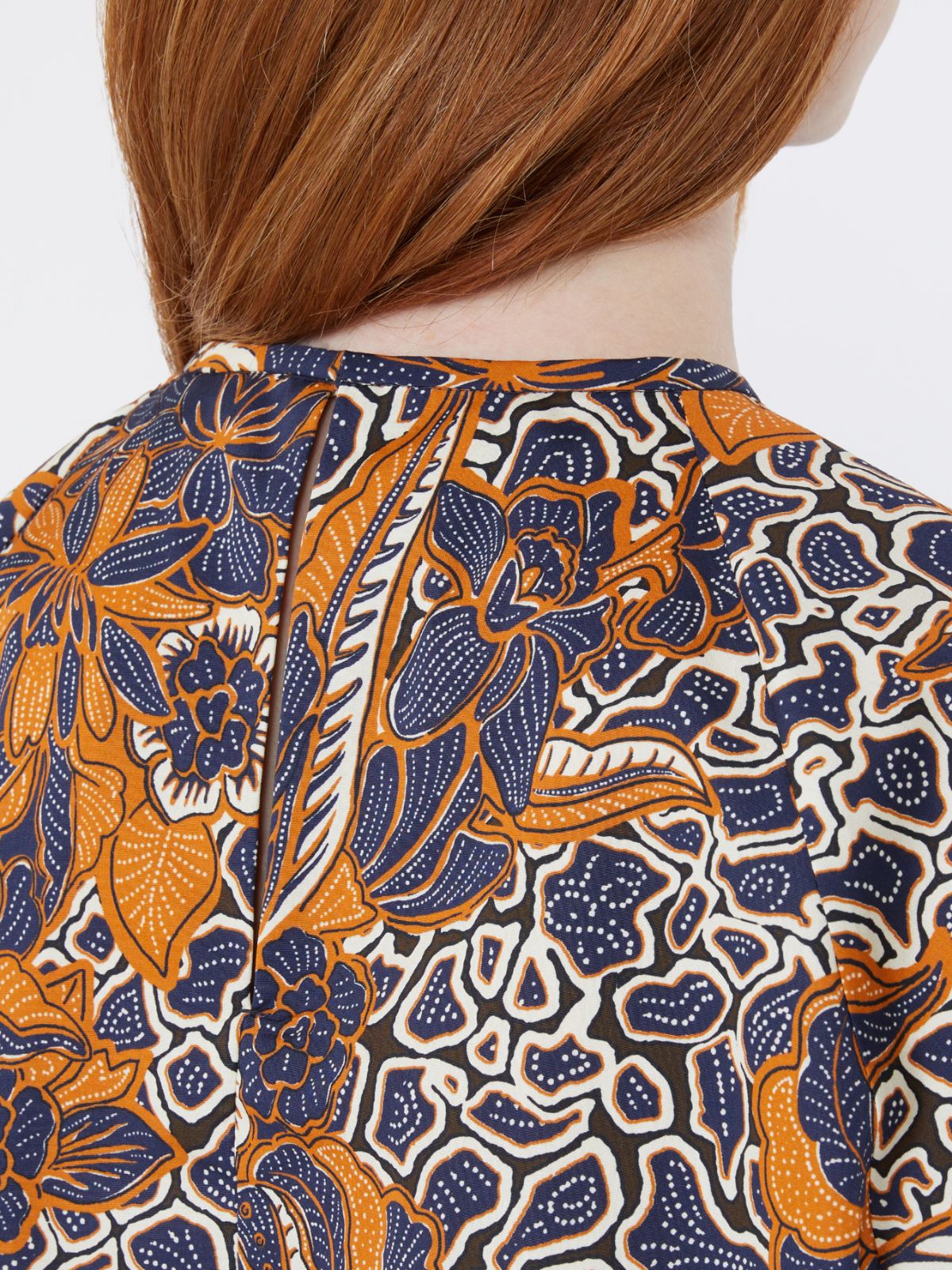 Printed cotton poplin blouse - NAVY - Weekend - 6