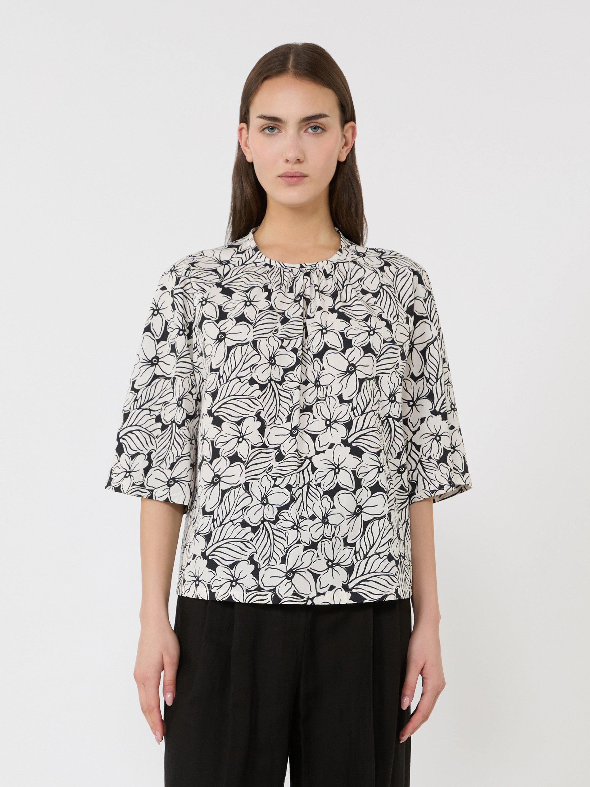 Printed cotton poplin blouse - BLACK - Weekend Max Mara - 2
