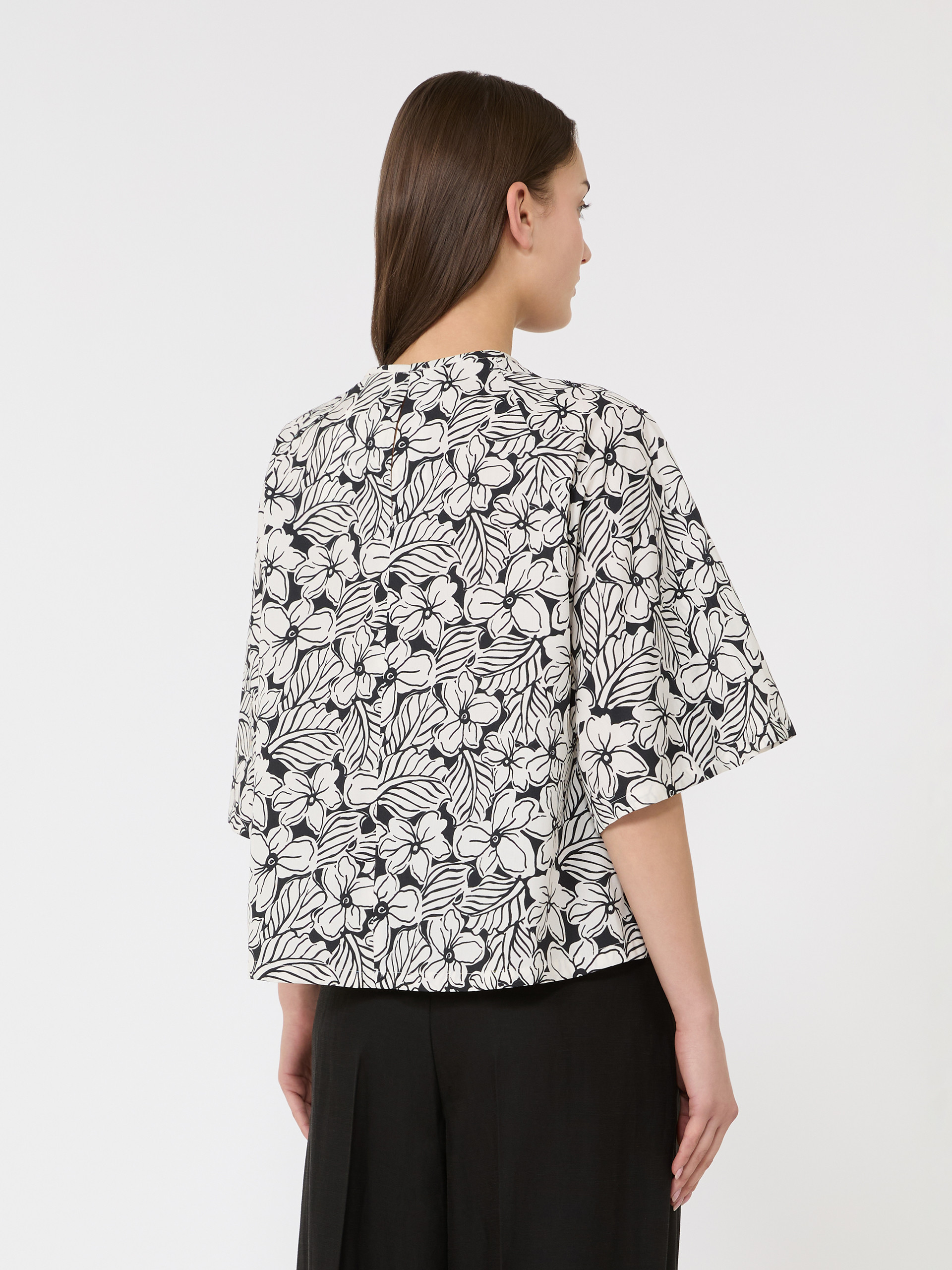 Printed cotton poplin blouse - BLACK - Weekend Max Mara - 3