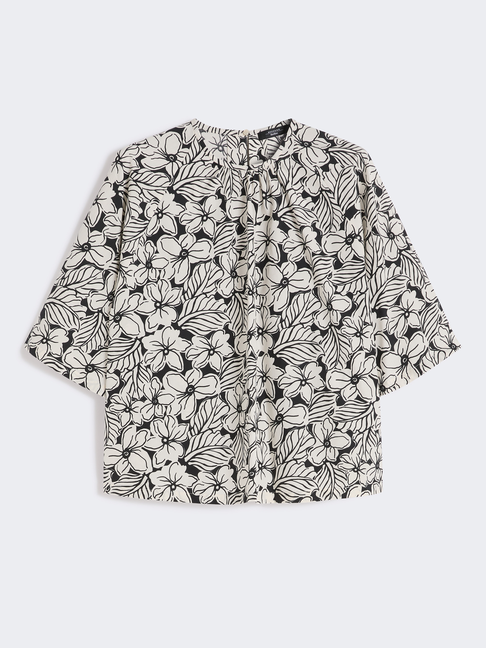 Printed cotton poplin blouse - BLACK - Weekend Max Mara - 5
