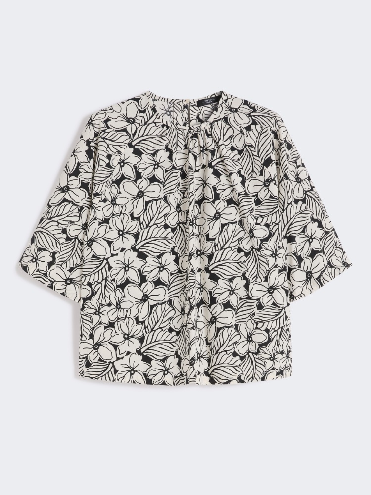 Printed cotton poplin blouse - BLACK - Weekend - 6