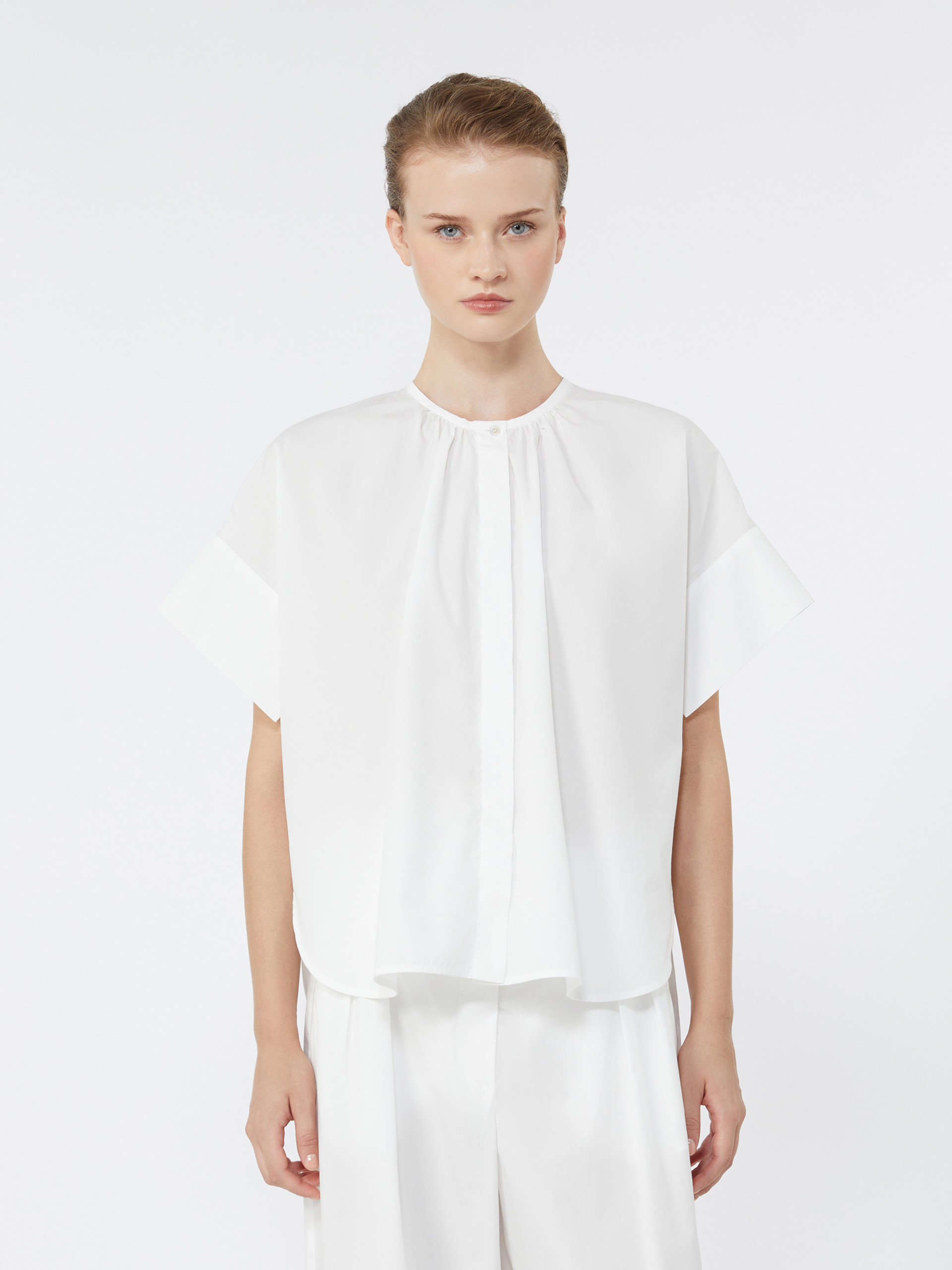Camicia girocollo  in popeline di cotone - BIANCO - Weekend Max Mara - 2