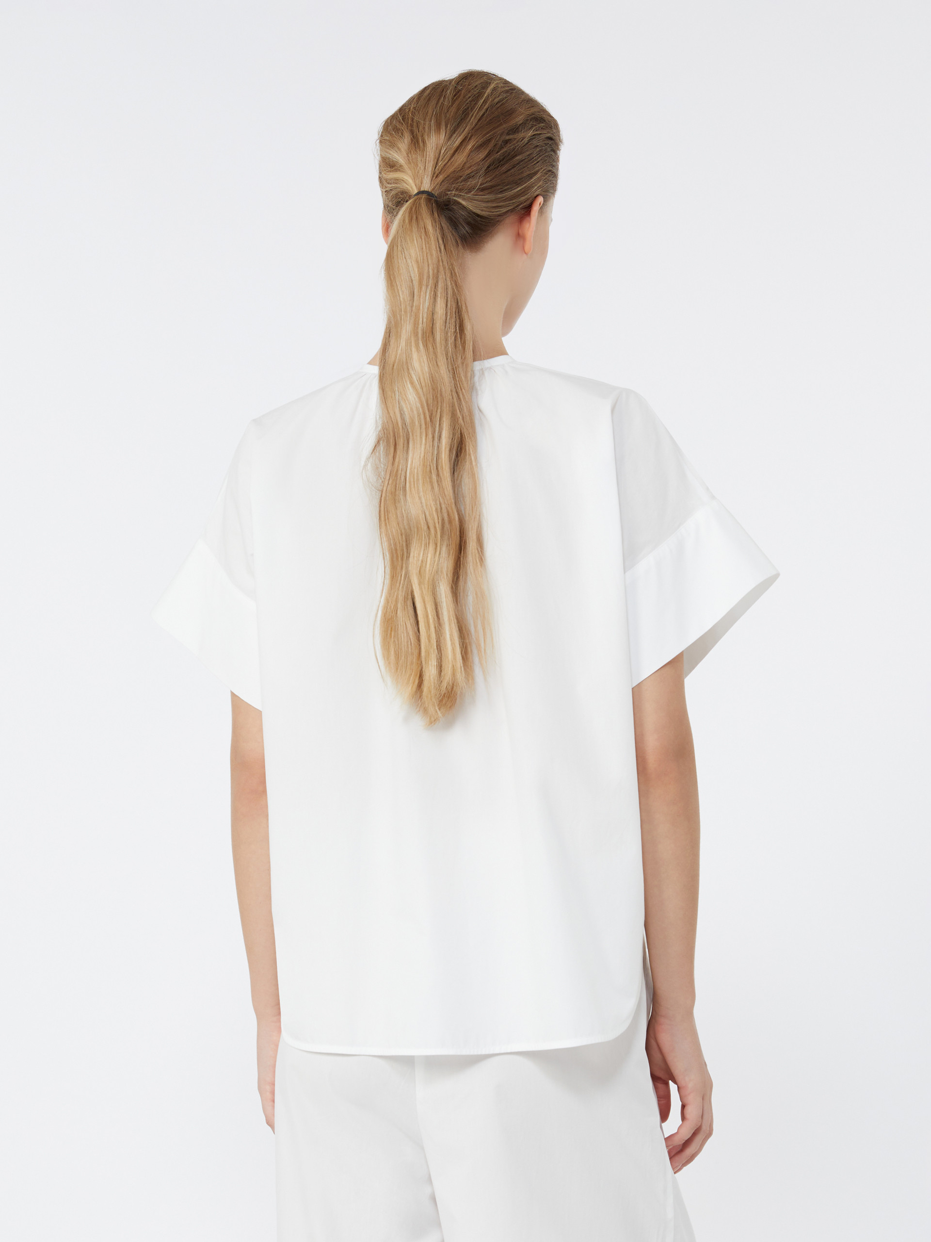 Camicia girocollo  in popeline di cotone - BIANCO - Weekend Max Mara - 3