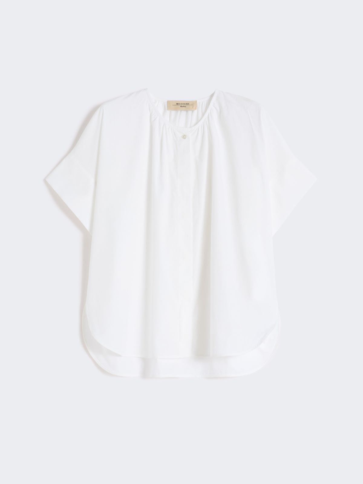 Cotton poplin crew-neck shirt - WHITE - Weekend - 5
