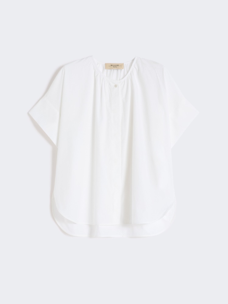 Cotton poplin crew-neck shirt - WHITE - Weekend - 2